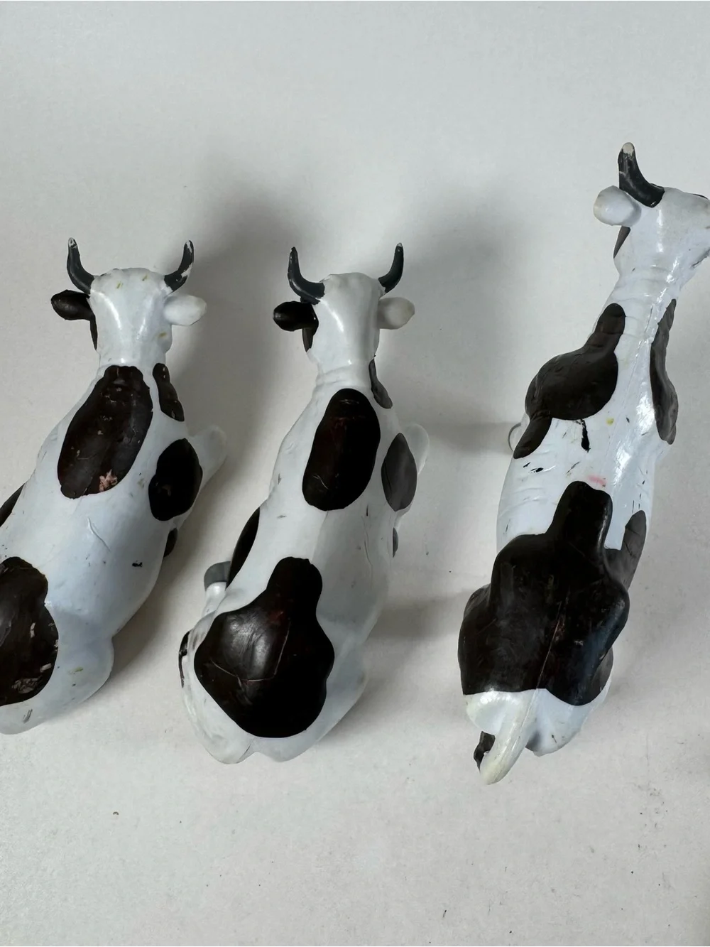 AAA Vintage Animal Figure Lot Bull Cow Piglet Sheep Calf Farm Solid Rubber Toys